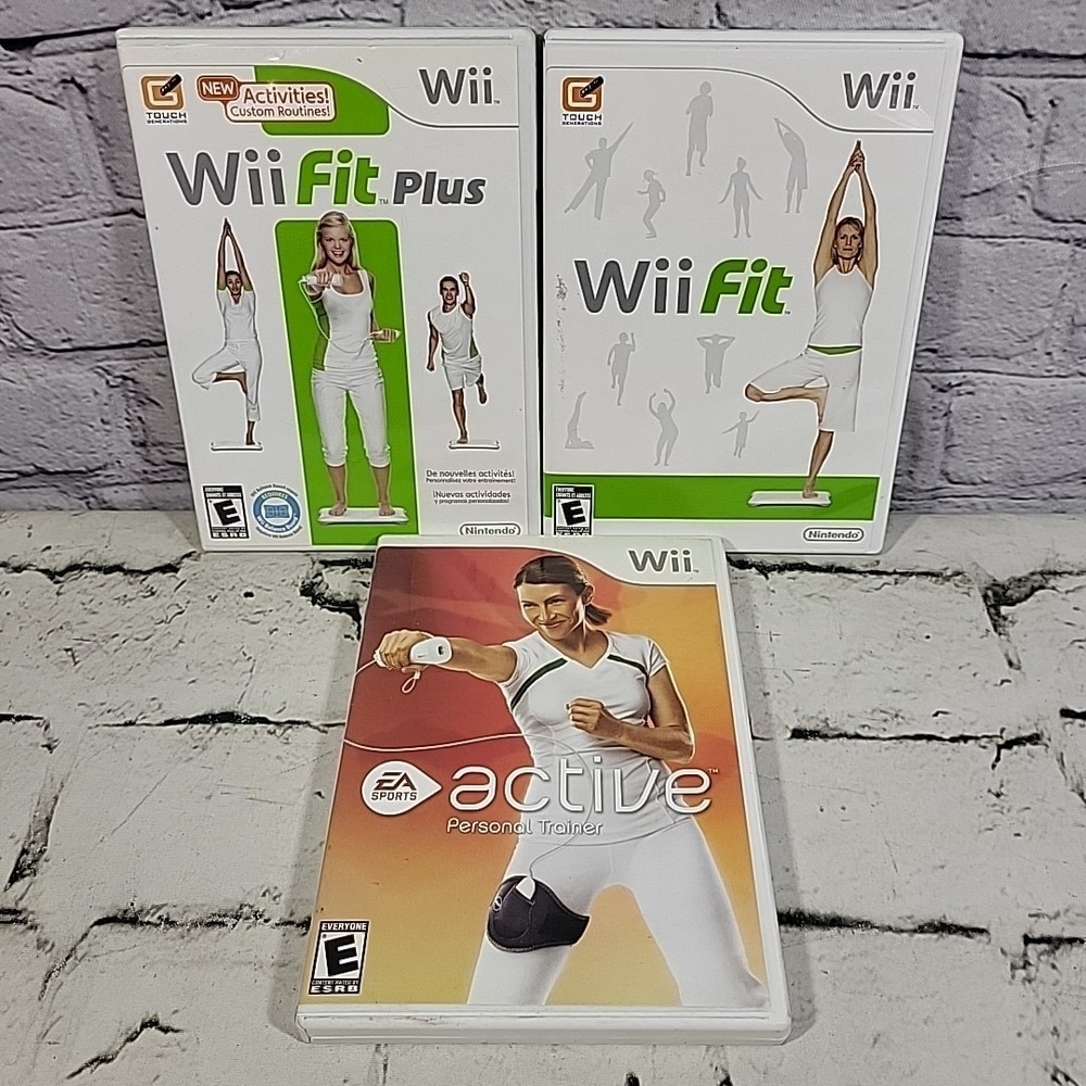 Nintendo Wii Fit Plus‎ Active Personal Trainer Games Lot Of 3